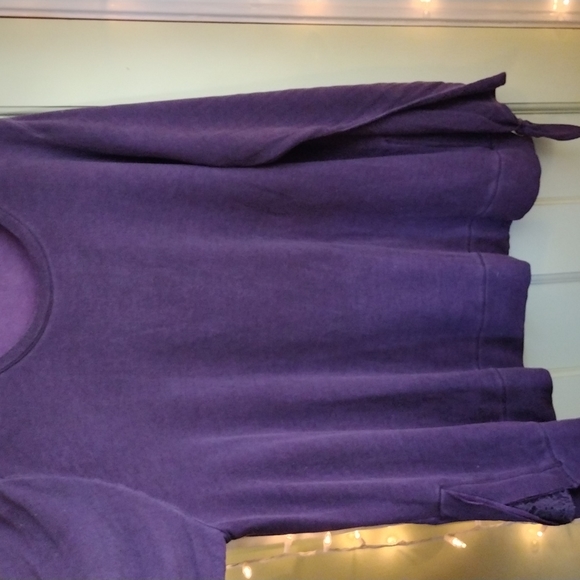 Women's 3X dark purple yoga lounge top - Picture 2 of 6